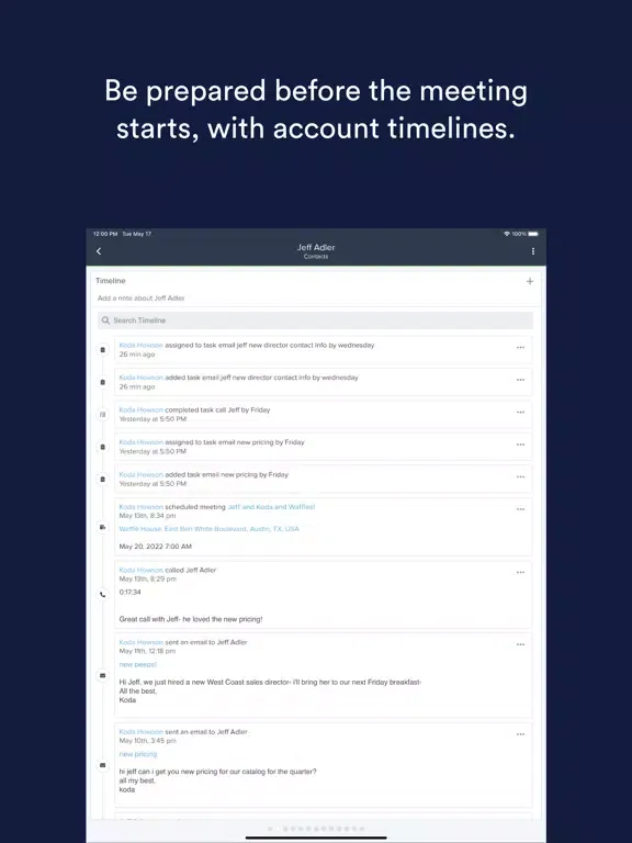 Скриншоты FreeAgent CRM iPad 