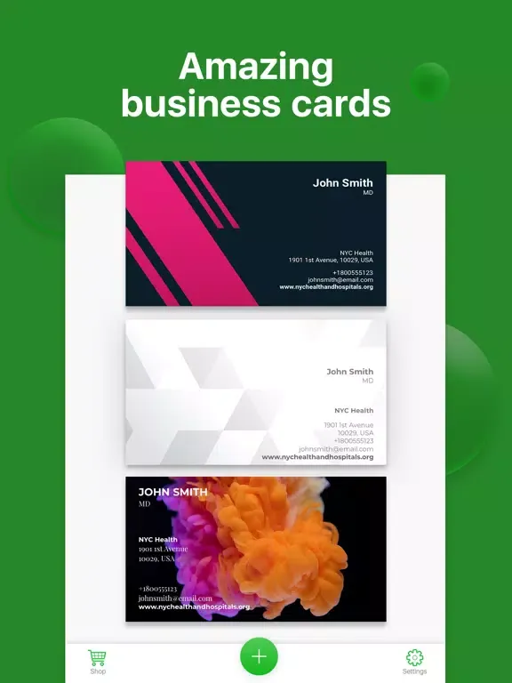 Capturas de tela do Digital ID Business Card Maker iPad 