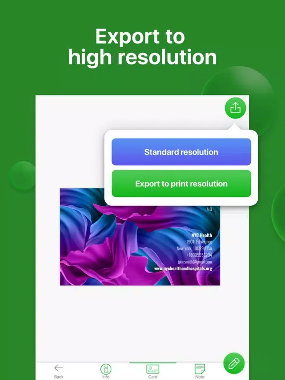 Capturas de tela do Digital ID Business Card Maker iPad 