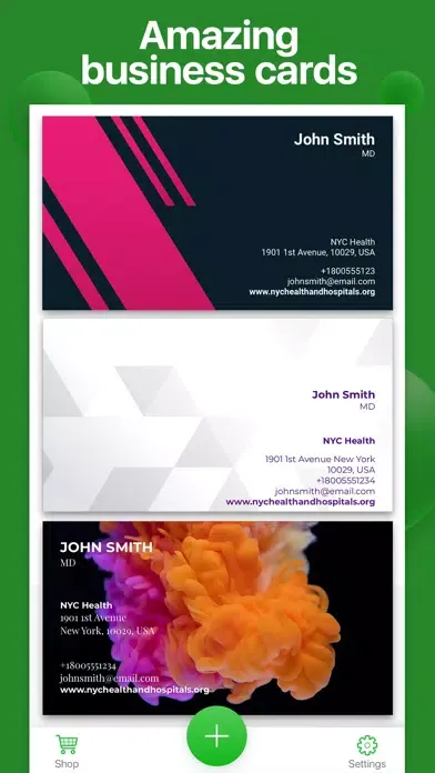 Capturas de tela do Digital ID Business Card Maker