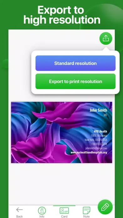 Capturas de tela do Digital ID Business Card Maker