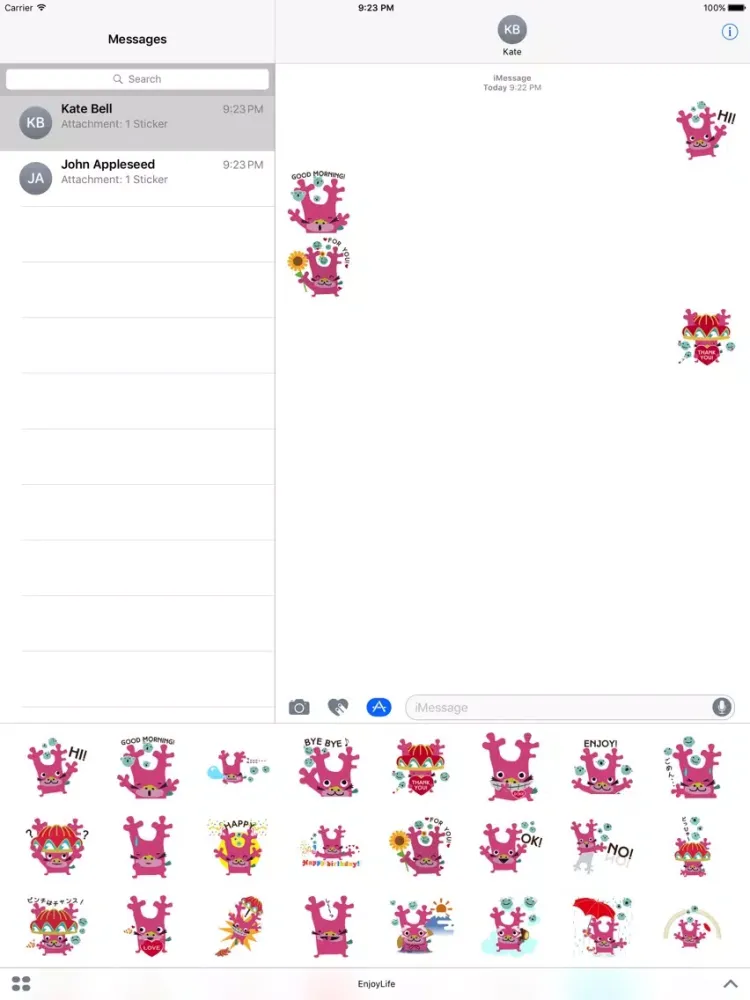 のんびり王子しーさんゴのEnjoyLifeステッカー iPad  स्क्रीनशॉट