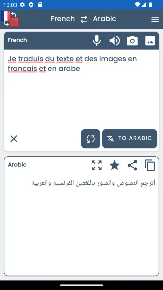 Arabic French Translator سکرین شاٹس