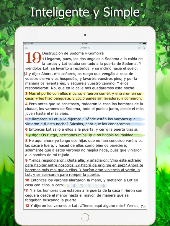 Tangkapan layar La Biblia Reina Valera Audio iPad 