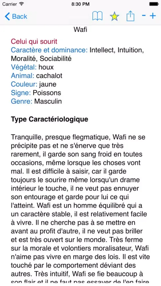 Capturas de pantalla de Signification Prénom (Names Meaning in French)
