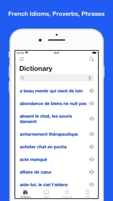 Captures d'écran de French Idiom Dictionary