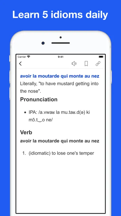 Captures d'écran de French Idiom Dictionary