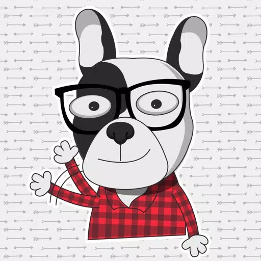 Hipster French bulldog sticker Hipster French bulldog sticker