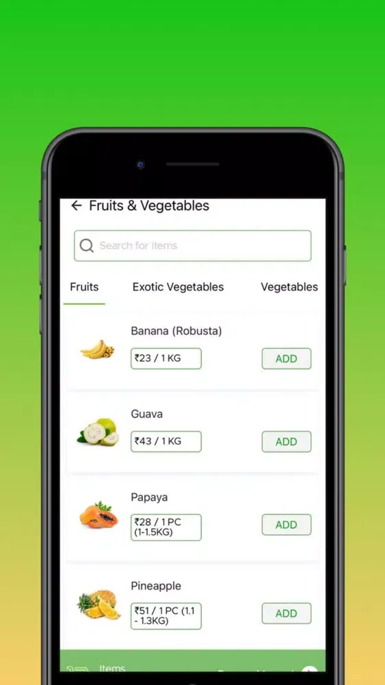 Ảnh chụp màn hình của My Fresh Basket