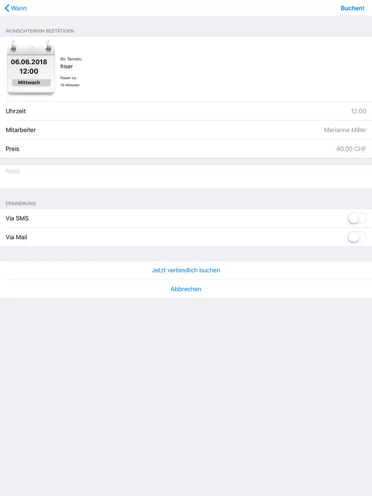 Ảnh chụp màn hình của Frisør iPad 