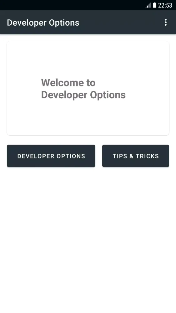 Developer Options Screenshots