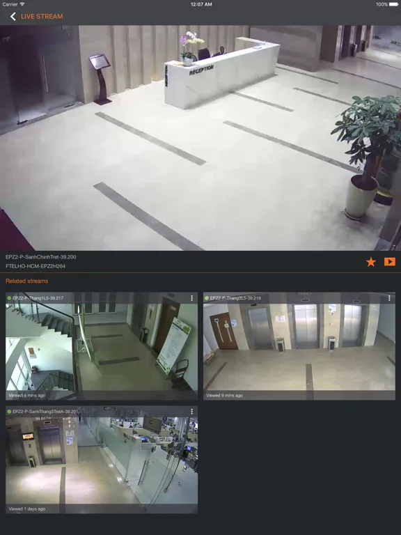 FPT Cloud Camera Surveillance iPad 应用截图