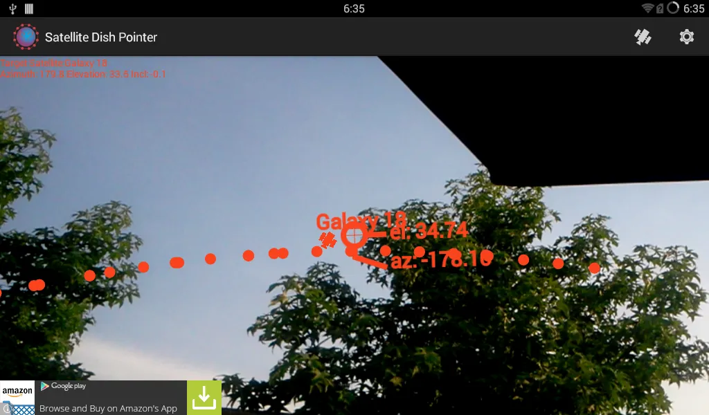 Capturas de tela do Satellite Dish Pointer