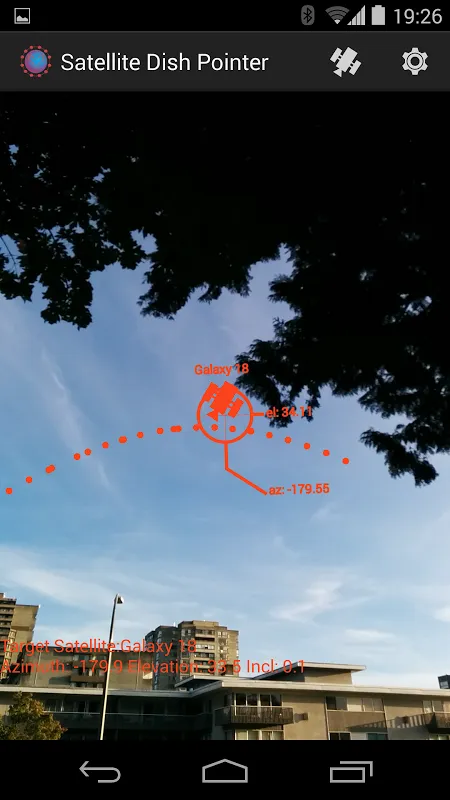 Capturas de tela do Satellite Dish Pointer