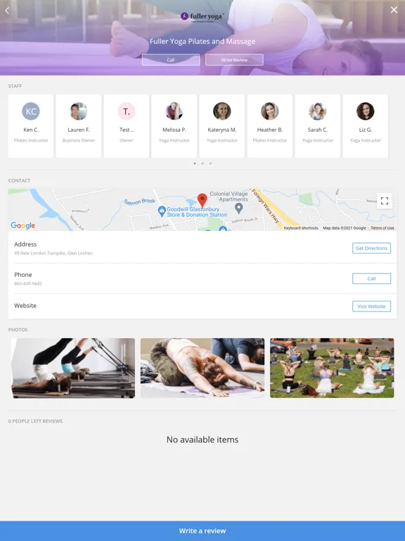 Fuller Yoga Pilates & Massage iPad  스크린샷