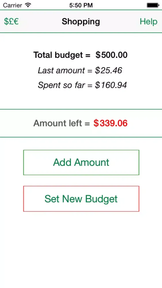 Shopping Budget Tracker應用截圖