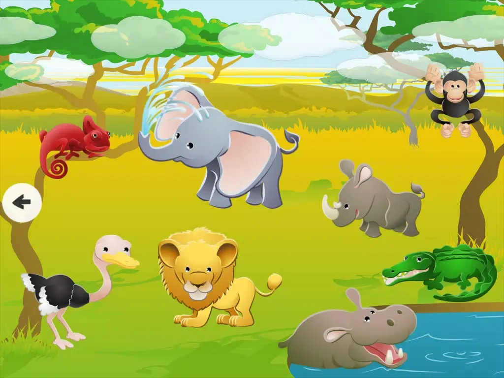 Animals! Safari animal learning game for children from age 2: Hear, listen and learn about the wilderness iPad 应用截图
