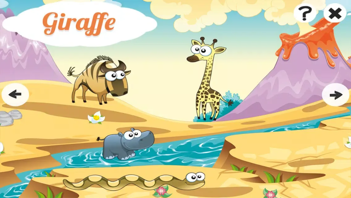 Ảnh chụp màn hình của Savannah! Animal names learning game for babies, toddlers and children: See, hear and learn the name of wild animals