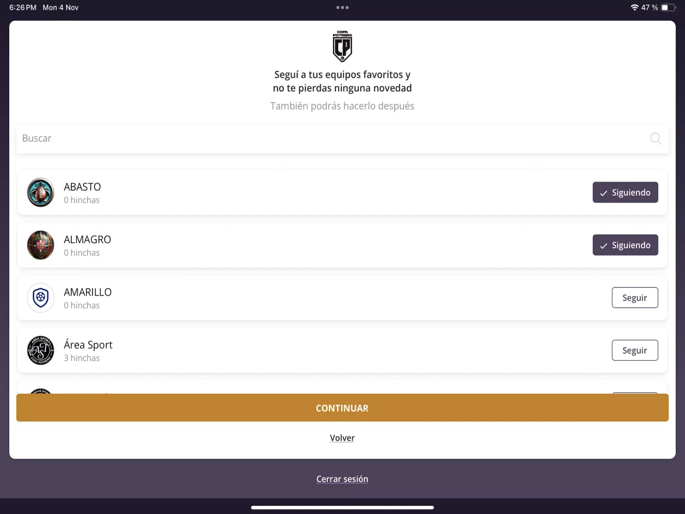 Copa Potrero Screenshots