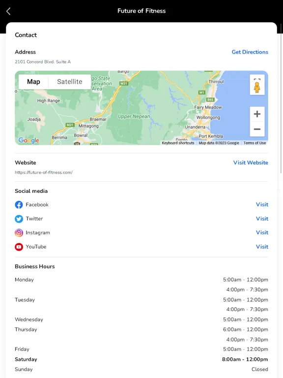 Ảnh chụp màn hình của Future of Fitness iPad 