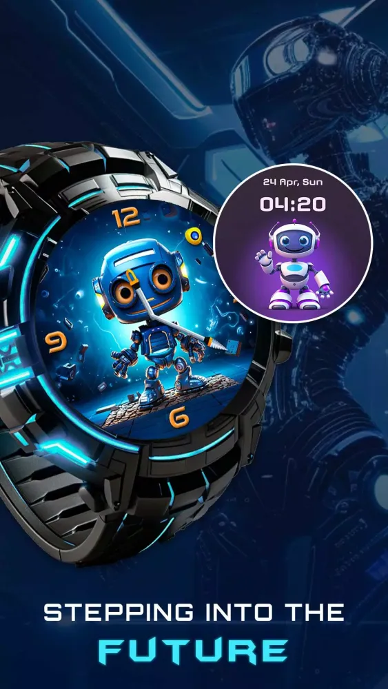 Futuristic Robot Watch Faces سکرین شاٹس