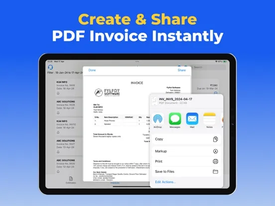 Tangkapan skrin Invoice Maker & Estimates App iPad 