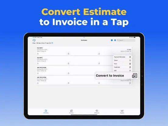 Tangkapan skrin Invoice Maker & Estimates App iPad 