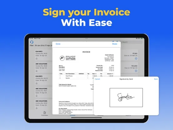 Tangkapan skrin Invoice Maker & Estimates App iPad 