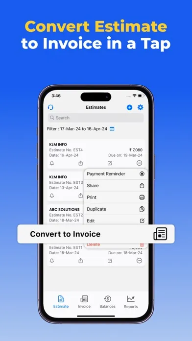 Tangkapan skrin Invoice Maker & Estimates App