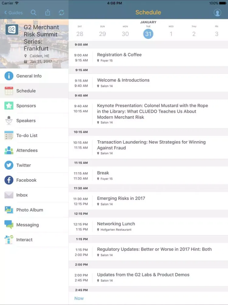 G2 Risk Summit Series 2017 iPad  Screenshots