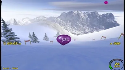 Tangkapan skrin snow ski game