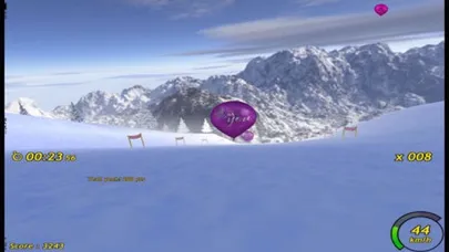 Tangkapan skrin snow ski game