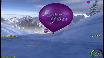 Tangkapan skrin snow ski game