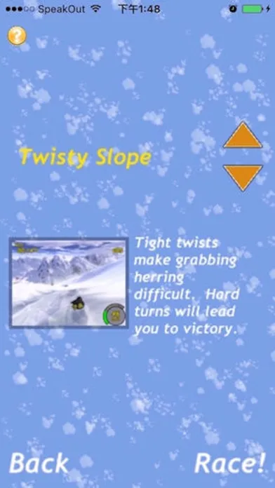 Tangkapan skrin snow ski game