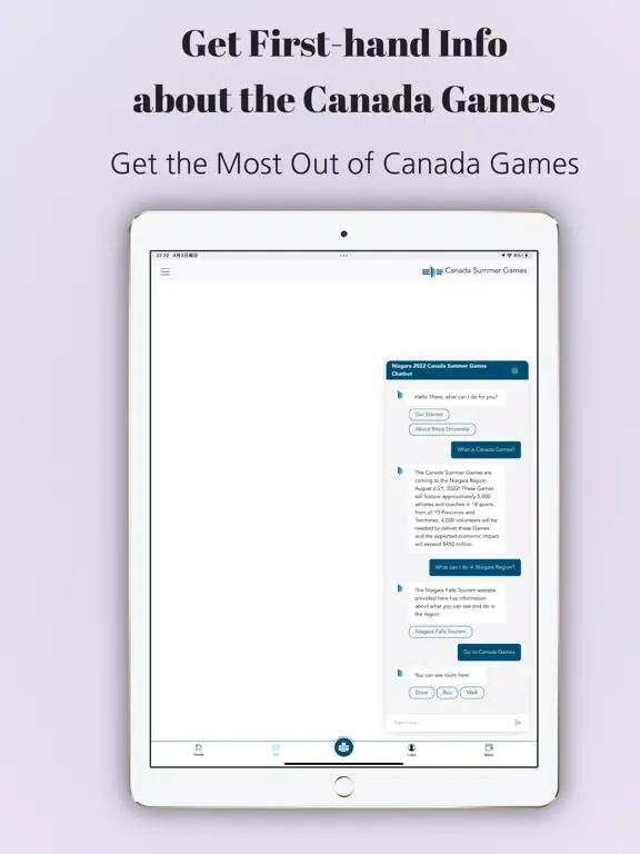 Screenshot di Canada Games Chatbot iPad 