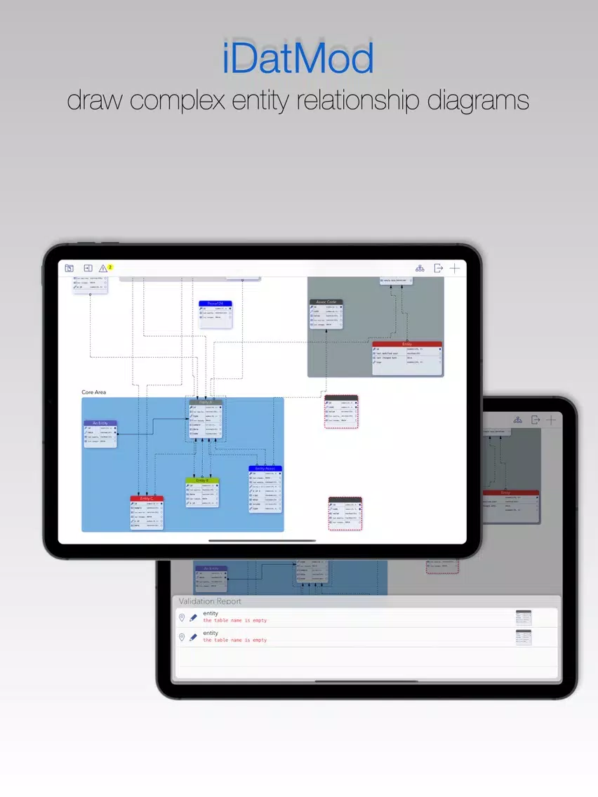 Скриншоты iDatMod Data Modeler iPad 