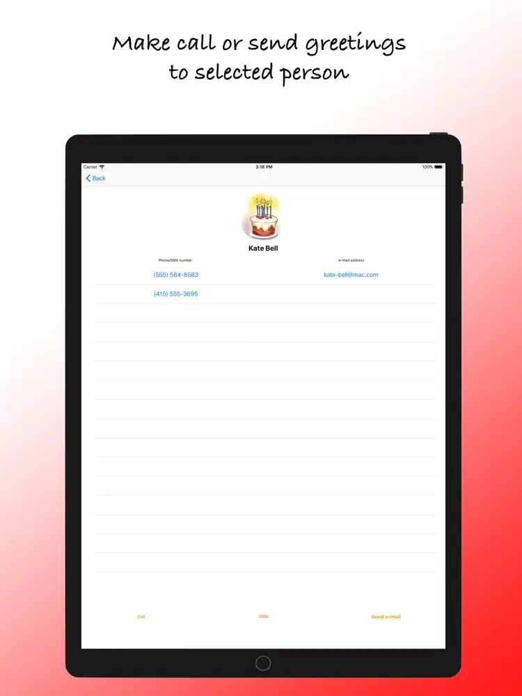 BirthDay Monitor iPad  Screenshots