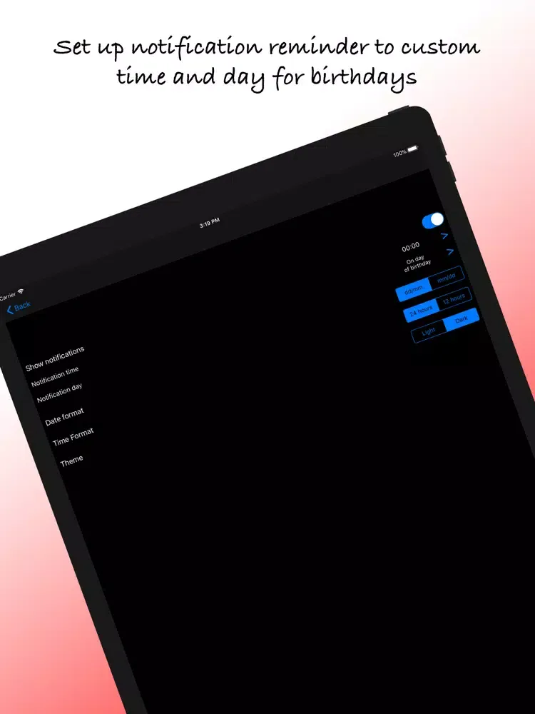 BirthDay Monitor iPad  Screenshots