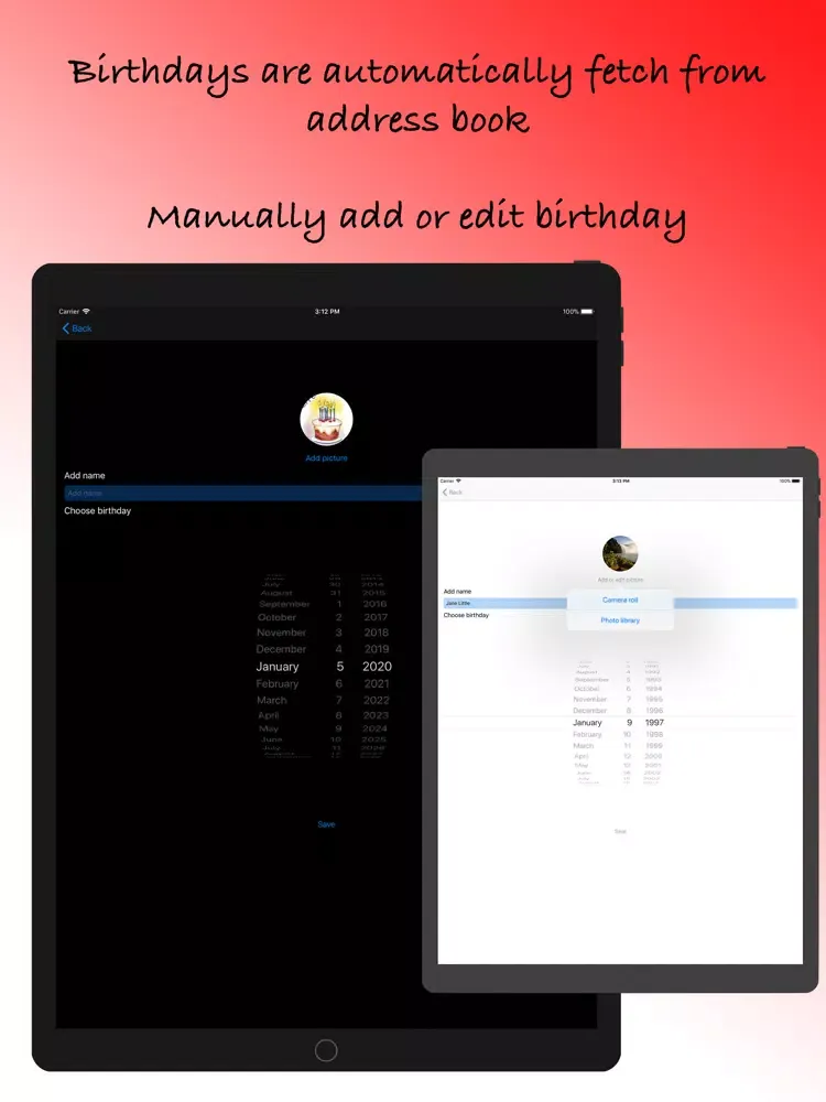 Capturas de tela do BirthDay Monitor Lite iPad