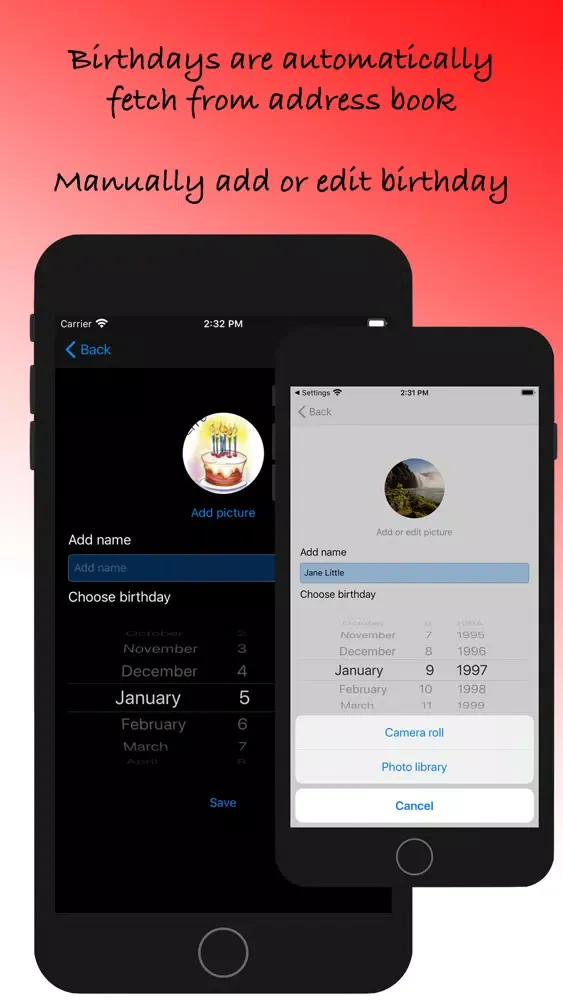 Capturas de tela do BirthDay Monitor Lite