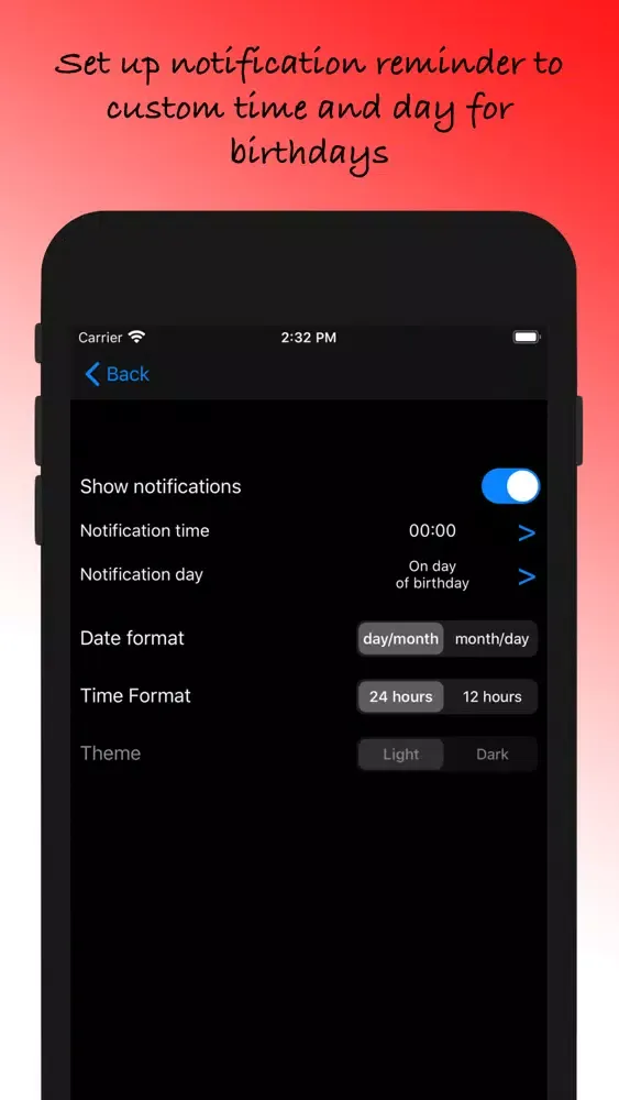 Capturas de tela do BirthDay Monitor Lite