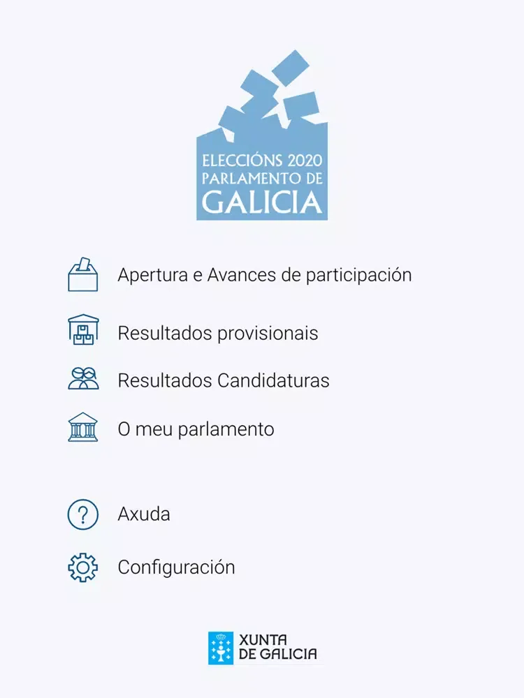 Capturas de pantalla de Eleccións Galicia 2020 iPad 