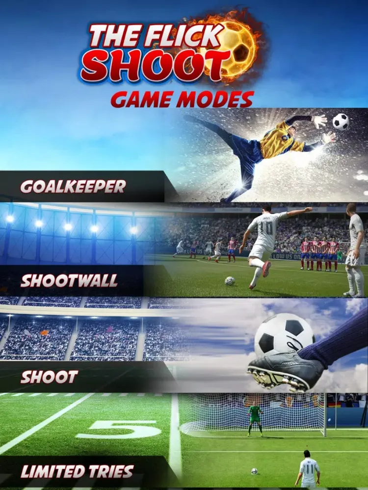 Tangkapan skrin Flick Soccer shoot challenge iPad 
