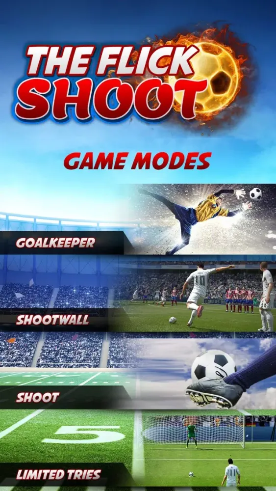 Tangkapan skrin Flick Soccer shoot challenge