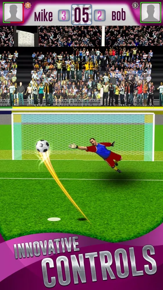Tangkapan skrin Flick Soccer shoot challenge