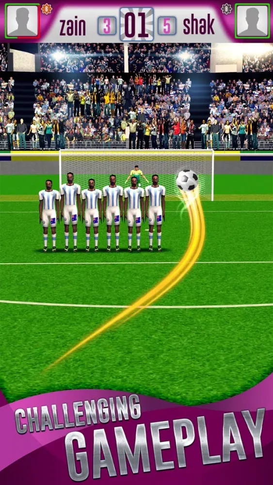 Tangkapan skrin Flick Soccer shoot challenge