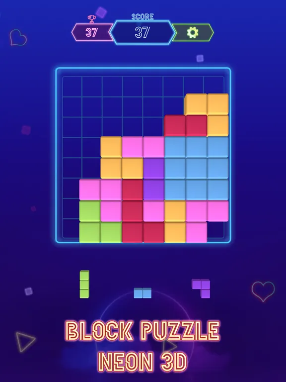 Capturas de pantalla de Block Puzzle Neon 3D iPad 