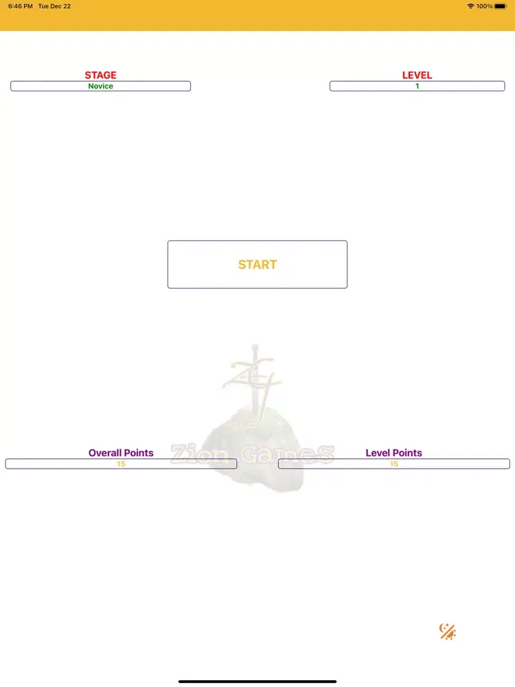 Ảnh chụp màn hình của Zion Games iPad 