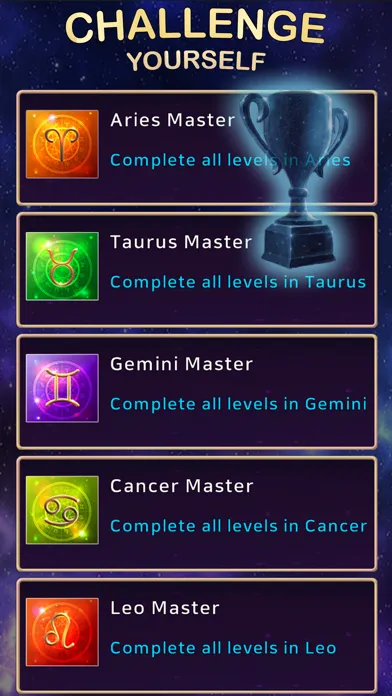 Capturas de tela do Zodiac Mahjong Solitaire