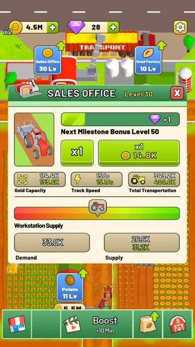 Tangkapan skrin Harvest Inc. - Idle Farm